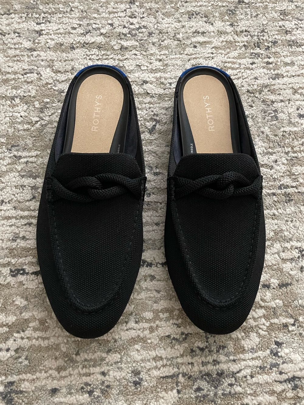 Rothy’s Loafer Mule Black Birdseye